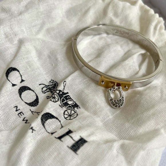 coach bangle mix metal bracelet worn 2x - Picture 1 of 2